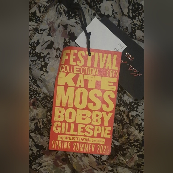 Zara x Kate Moss Silk Floral Asymmetrical Ruffle Mini Dress – Size L – NWT - Picture 4 of 7